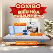 Combo Điều hòa thân nhiệt 2: 1 Đệm Cloud 3.0 + 1 Chăn Azami + 2 gối Nami - tiết kiệm 1318K