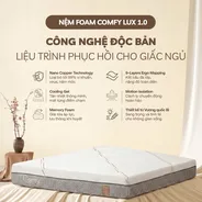 Nệm foam làm mát, kháng khuẩn nâng đỡ 5 vùng Comfy Lux 1.0