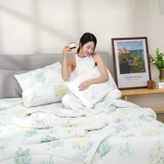 Bộ ga chun tencel Amando Celia 4 chi tiết màu trắng