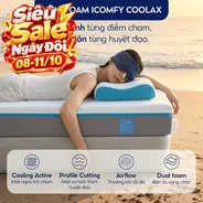 [BST Ngủ Mát] Nệm foam iComfy Coolax đa tầng thoáng mát, massage thư giãn dày 15cm