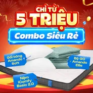 Combo Siêu Rẻ 1: Nệm Foam iComfy Basic 2.0 Kèm Ga + 2 Gối