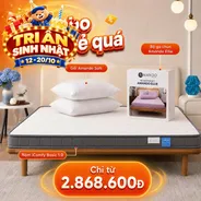 Combo Rẻ Quá 2: Nệm Foam iComfy Basic 1.0 Kèm Ga + 2 Gối
