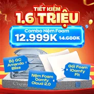 Combo Điều Hòa Thân Nhiệt 1: Nệm Cloud 2.0, Ga Bliss, 2 Gối - Tiết kiệm 1117K