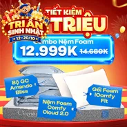 Combo Điều Hòa Thân Nhiệt 1: Nệm Cloud 2.0, Ga Bliss, 2 Gối - Tiết kiệm 1117K