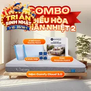 Combo Điều Hòa Thân Nhiệt 2: Nệm Cloud 3.0, Chăn Azami, Gối