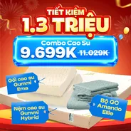 Combo Giá Rẻ: Gummi Hybrid + 1 bộ chăn ga + 2 gối cao su Ema - tiết kiệm 1330k