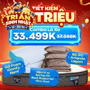Combo Thoáng Khí: 1 Đệm Spring air Firm Cool + 1 bộ chăn ga Lagom + 2 gối Nami - tiết kiệm 5171K