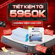 Combo Thanh Xuân : 1 Đệm Spring Air Firm Plus + 1 bộ chăn ga Lagom + 2 gối Nami - tiết kiệm 5960K