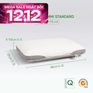 Gối cao su Gummi Standard 100% thiên nhiên thoáng khí