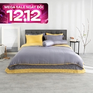 Bộ chăn ga phủ Amando Confident 7 chi tiết màu ghi xám