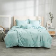 Bộ ga chun chăn chần Amando thêu cotton satin màu xanh lá