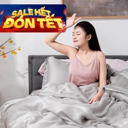 Bộ chăn ga Lụa tencel cao cấp Amando Lagom 5 chi tiết Màu Xám