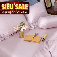Bộ chăn ga Lụa tencel cao cấp Amando Lagom 5 chi tiết Màu Tím