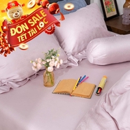 Bộ chăn ga Lụa tencel cao cấp Amando Lagom 5 chi tiết Màu Tím