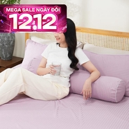 Bộ ga chun polyester gấm Amando Ellie đơn sắc 4 chi tiết Màu Tím
