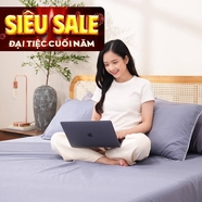 Bộ ga chun polyester gấm Amando Ellie đơn sắc 4 chi tiết Màu Xanh dương