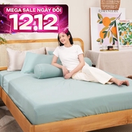 Bộ ga chun polyester gấm Amando Ellie đơn sắc 4 chi tiết Màu Xanh ngọc