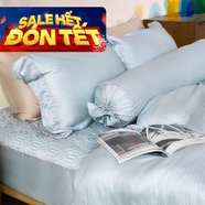 Bộ chăn ga chun chần Lụa Tencel cao cấp Amando Élan 5 chi tiết TC004