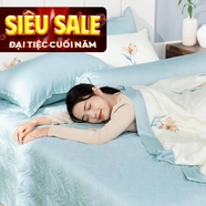 Bộ chăn ga phủ sợi gỗ thiên nhiên Amando Jamila 5 chi tiết LC002