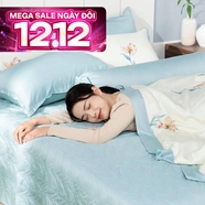 Bộ chăn ga phủ sợi gỗ thiên nhiên Amando Jamila 5 chi tiết LC002