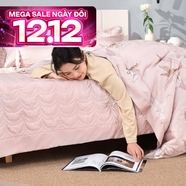 Bộ chăn ga phủ sợi gỗ thiên nhiên Amando Jamila 5 chi tiết LC003