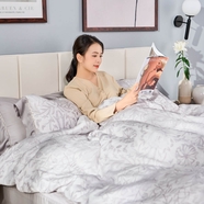 Bộ chăn ga chun chần sợi gỗ thiên nhiên Amando Jamila 5 chi tiết LC004