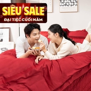 Bộ Chăn ga cưới lụa tencel cao cấp Amando Soulmate 7 chi tiết màu Đỏ