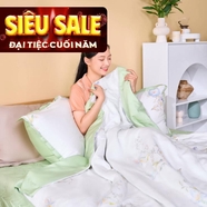 Bộ chăn ga phủ sợi gỗ thiên nhiên Amando Jamila 5 chi tiết LC007
