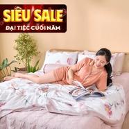 Bộ chăn ga phủ sợi gỗ thiên nhiên Amando Jamila 5 chi tiết LC008