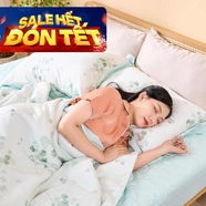 Bộ chăn ga chun sợi gỗ thiên nhiên Amando Jamila 5 chi tiết LC010