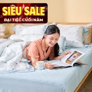 Bộ chăn ga chun sợi gỗ thiên nhiên Amando Jamila 5 chi tiết LC011