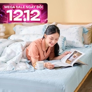 Bộ chăn ga chun sợi gỗ thiên nhiên Amando Jamila 5 chi tiết LC011