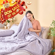 Bộ chăn ga chun sợi gỗ thiên nhiên Amando Jamila 5 chi tiết LC012