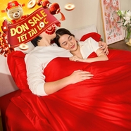 Bộ chăn ga Amando Love ấm áp, sang trọng