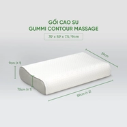Gối cao su Gummi Contour Massage 100% thiên nhiên công thái học