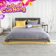 Bộ chăn ga phủ Amando Confident 7 chi tiết màu ghi xám