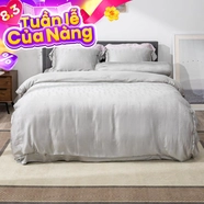 Bộ chăn ga Lụa tencel cao cấp Amando Lagom 5 chi tiết Màu Xám