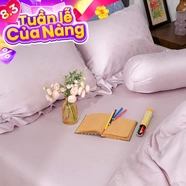 Bộ chăn ga Lụa tencel cao cấp Amando Lagom 5 chi tiết Màu Tím