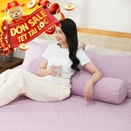 Bộ ga chun polyester gấm Amando Ellie đơn sắc 4 chi tiết Màu Tím