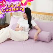 Bộ ga chun polyester gấm Amando Ellie đơn sắc 4 chi tiết Màu Tím