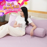 Bộ ga chun polyester gấm Amando Ellie đơn sắc 4 chi tiết Màu Tím