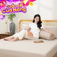 Bộ ga chun polyester gấm Amando Ellie đơn sắc 4 chi tiết Màu Be