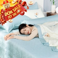 Bộ chăn ga phủ sợi gỗ thiên nhiên Amando Jamila 5 chi tiết LC002