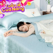 Bộ chăn ga phủ sợi gỗ thiên nhiên Amando Jamila 5 chi tiết LC002