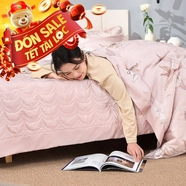 Bộ chăn ga phủ sợi gỗ thiên nhiên Amando Jamila 5 chi tiết LC003