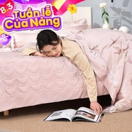 Bộ chăn ga phủ sợi gỗ thiên nhiên Amando Jamila 5 chi tiết LC003