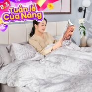 Bộ chăn ga chun chần sợi gỗ thiên nhiên Amando Jamila 5 chi tiết LC004