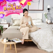 Bộ chăn ga chun sợi gỗ thiên nhiên Amando Jamila 5 chi tiết LC006