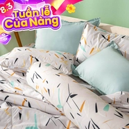 Bộ Ga chun microfiber Amando Ellie họa tiết 4 chi tiết M03