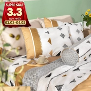 Bộ Ga chun microfiber Amando Ellie họa tiết 4 chi tiết M04